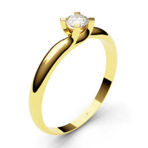 Anel solitário em ouro com efeito curvado com linda pedra DB006
