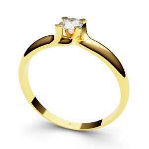 Anel solitário em ouro com efeito curvado com linda pedra DB006