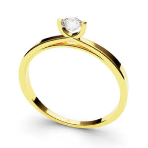 Anel solitário em ouro com pedra central e detalhe vazado trançado DB001