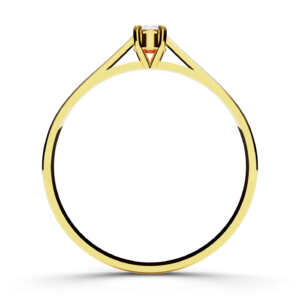 Anel solitário em ouro modelo com detalhe vazado e 4 garras DB009