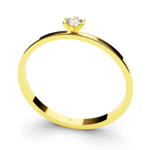 Anel solitário em ouro modelo tradicional com pedra central AN011