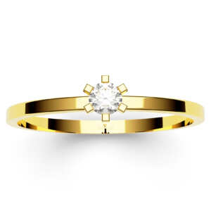 Anel solitário em ouro modelo tradicional com pedra central AN011