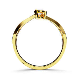 Anel solitário em ouro moderno com lindo detalhe vazado lateral DB004