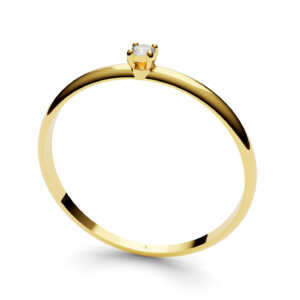 Anel solitário em ouro polido fino e delicado com pedra DB011