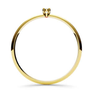 Anel solitário em ouro polido fino e delicado com pedra DB011