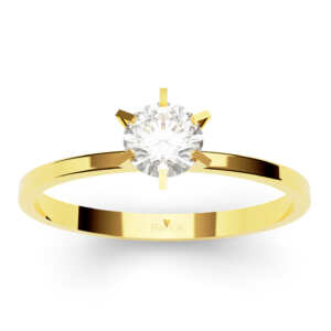 Anel solitário em ouro tradicional para noivado ou 15 anos DB002