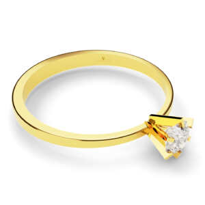 Anel solitário em ouro tradicional para noivado ou 15 anos DB002