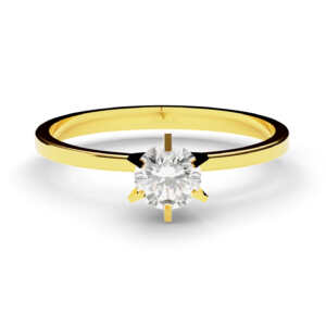 Anel solitário em ouro tradicional para noivado ou 15 anos DB002