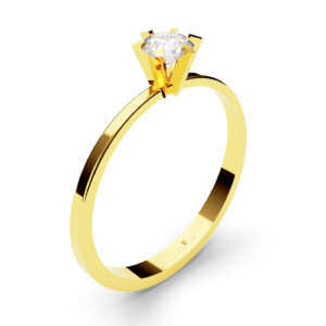 Anel solitário em ouro tradicional para noivado ou 15 anos DB002