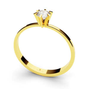 Anel solitário em ouro tradicional para noivado ou 15 anos DB002