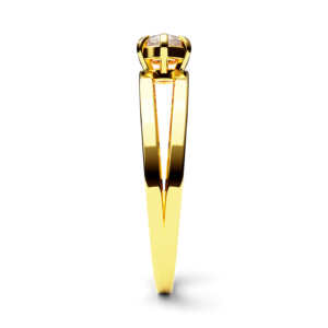 Anel solitário em ouro vazado com dois aros super delicado DB010