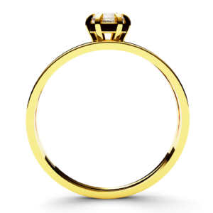 Anel solitário em ouro vazado com dois aros super delicado DB010