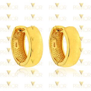 Brinco em ouro formato de argola unissex sem pedras BR050