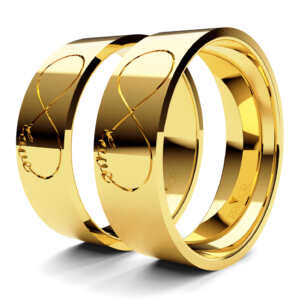 Par de Alianças em ouro modelo Adelfa linha Love AL044