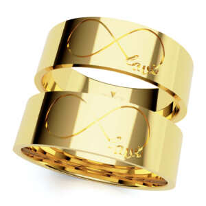 Par de Alianças em ouro modelo Adelfa linha Love AL044