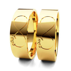 Par de Alianças em ouro modelo Adelfa linha Love AL044