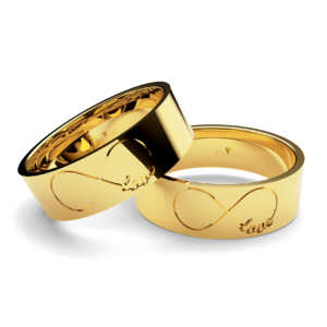 Par de Alianças em ouro modelo Adelfa linha Love AL044