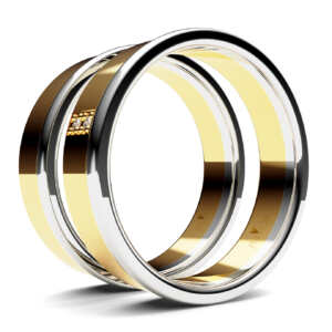 Par de Alianças em ouro modelo Amor Perfeito AL021