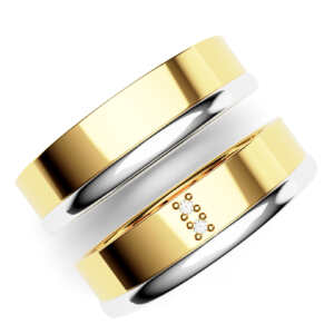 Par de Alianças em ouro modelo Amor Perfeito AL021