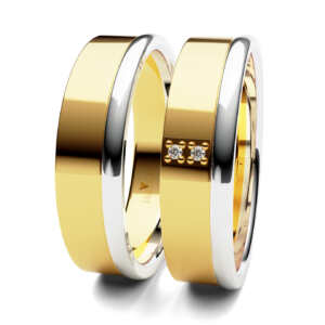 Par de Alianças em ouro modelo Amor Perfeito AL021