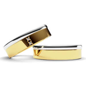 Par de Alianças em ouro modelo Amor Perfeito AL021