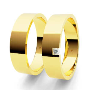 Par de Alianças em ouro modelo Azalea reta AL002