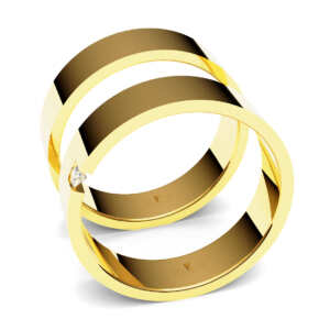 Par de Alianças em ouro modelo Azalea reta AL002