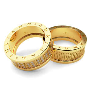 Par de Alianças em ouro modelo Azaléia gravação laser AL058