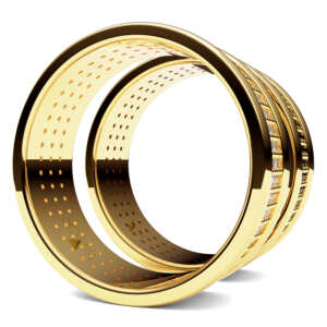 Par de Alianças em ouro modelo Bonina estilo Bvl AL011