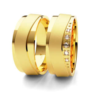 Par de Alianças em ouro modelo Bouvardia fosca AL074