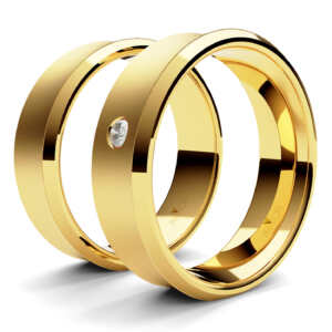 Par de Alianças em ouro modelo Cateleia côncava AL066