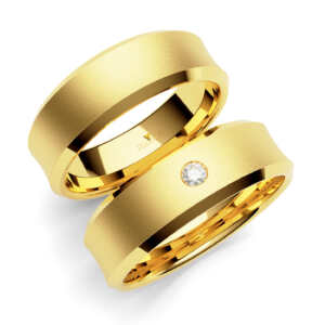 Par de Alianças em ouro modelo Cateleia côncava AL066