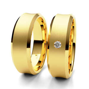 Par de Alianças em ouro modelo Cateleia côncava AL066