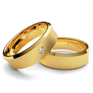 Par de Alianças em ouro modelo Cateleia côncava AL066