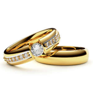 Par de Alianças em ouro modelo Copo de Leite ródio AL026