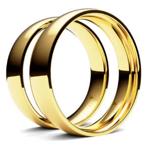 Par de Alianças em ouro modelo Lótus tradicional AL017