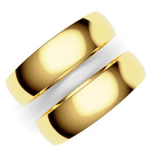 Par de Alianças em ouro modelo Lótus tradicional AL017