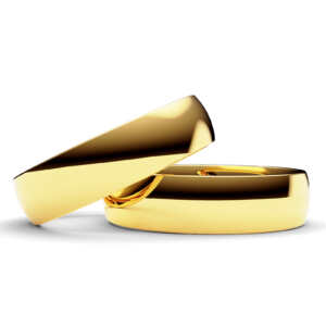 Par de Alianças em ouro modelo Lótus tradicional AL017