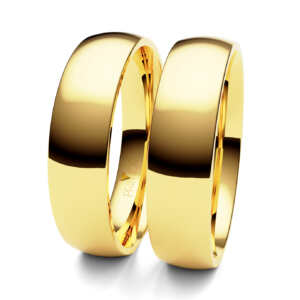 Par de Alianças em ouro modelo Lótus tradicional AL017