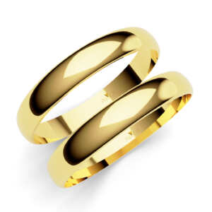 Par de Alianças em ouro modelo Maravilha tradicional AL067