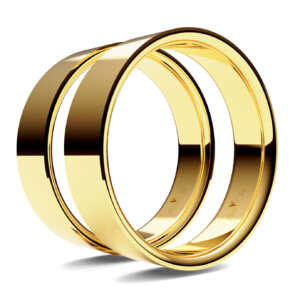 Par de Alianças em ouro modelo Margarida reta AL023