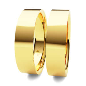 Par de Alianças em ouro modelo Margarida reta AL023