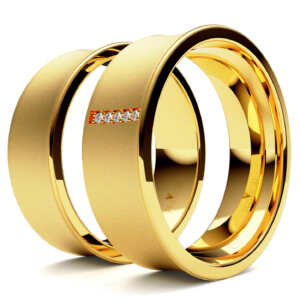 Par de Alianças em ouro modelo Palma côncava AL039