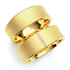 Par de Alianças em ouro modelo Palma côncava AL039