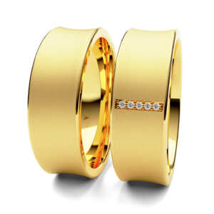 Par de Alianças em ouro modelo Palma côncava AL039