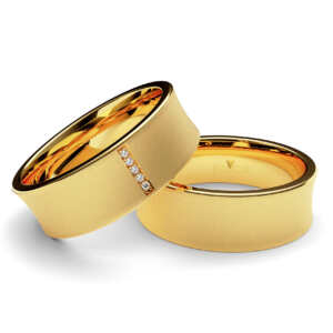 Par de Alianças em ouro modelo Palma côncava AL039