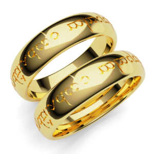 Par de Alianças em ouro modelo Senhor dos Anéis AL031