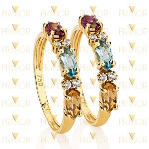 Par de Aparadores em ouro com mix de pedras brasileiras AP009