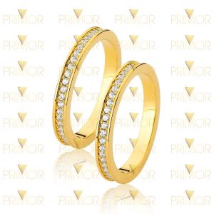 Par de Aparadores em ouro com volta completa de pedras AP011