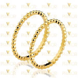 Par de Aparadores em ouro delicado modelo bolinhas AP008